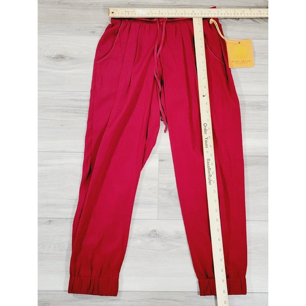 Ramy Brook Crop Jogger Pants Women's Chili XS Drawstring New